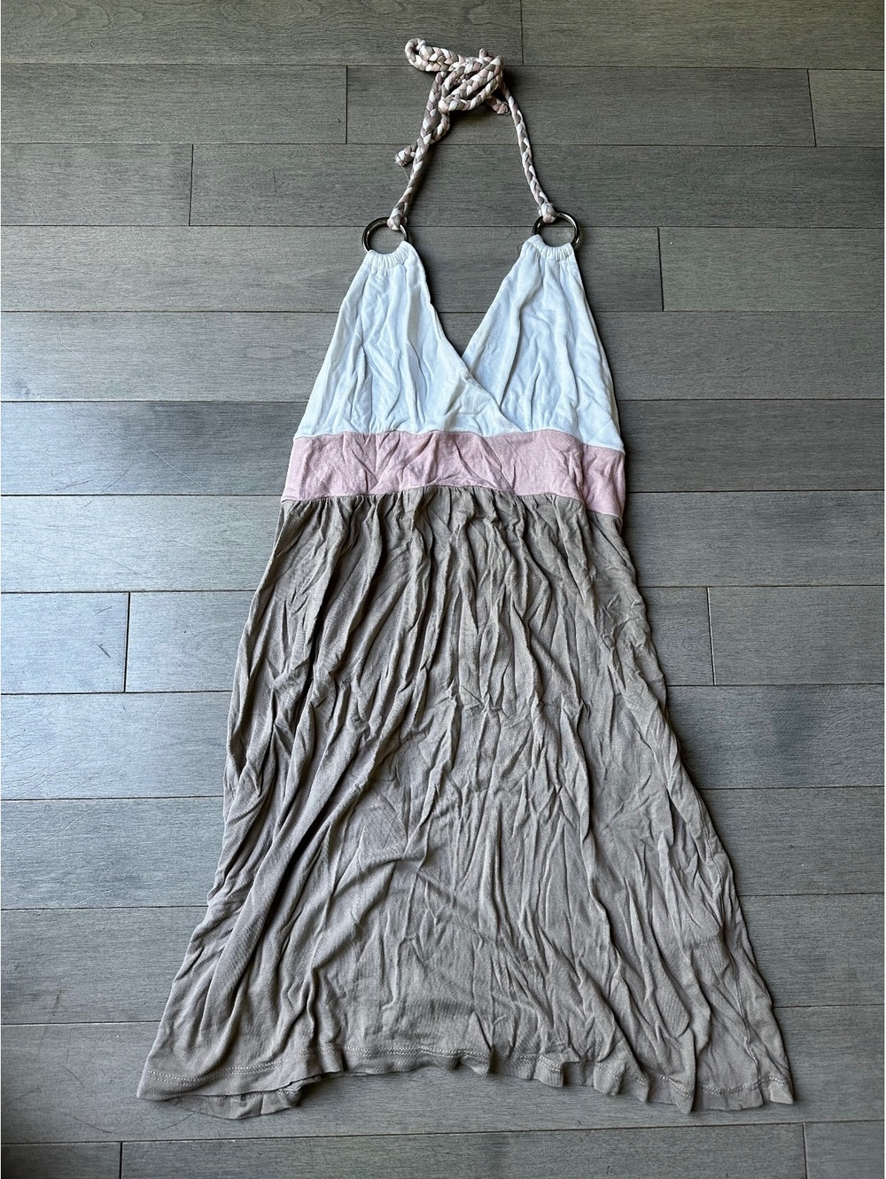 Women’s Lascana Colorblock Halter Maxi Summer Casual Lightweight Dress Size 40
